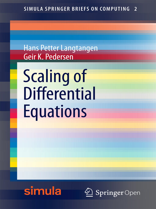 Title details for Scaling of Differential Equations by Hans Petter Langtangen - Available
